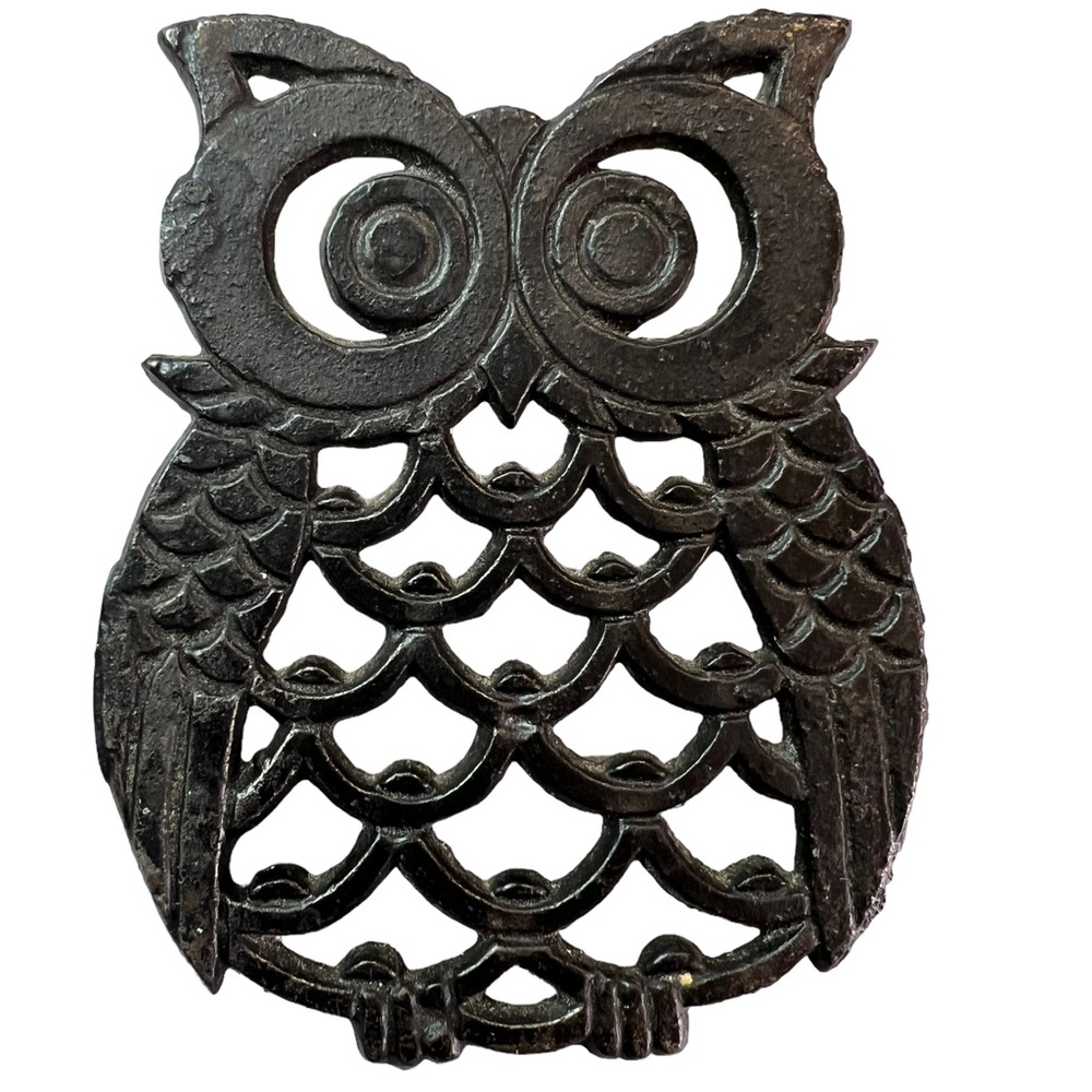 Vintage Cast Owl Trivet - made in Taiwan